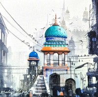 Zahid Ashraf, 12 x 12 inch, Acrylic on Canvas, Cityscape Painting, AC-ZHA-146